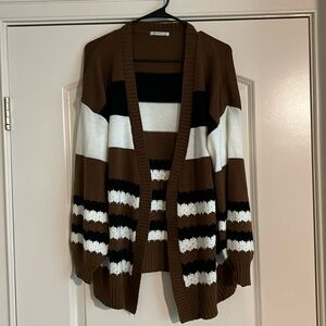 Cardigan Brown/Black/White Size L